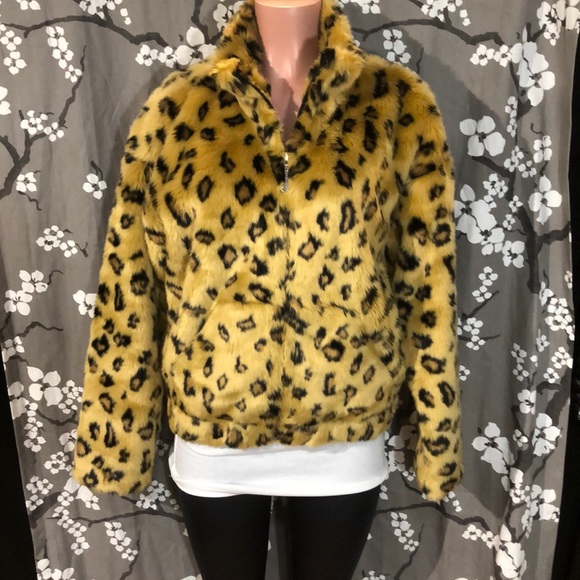 NWT JUICY COUTURE Cheetah Faux Fur Coat Jacket - Picture 4 of 7